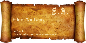 Eder Mariann névjegykártya